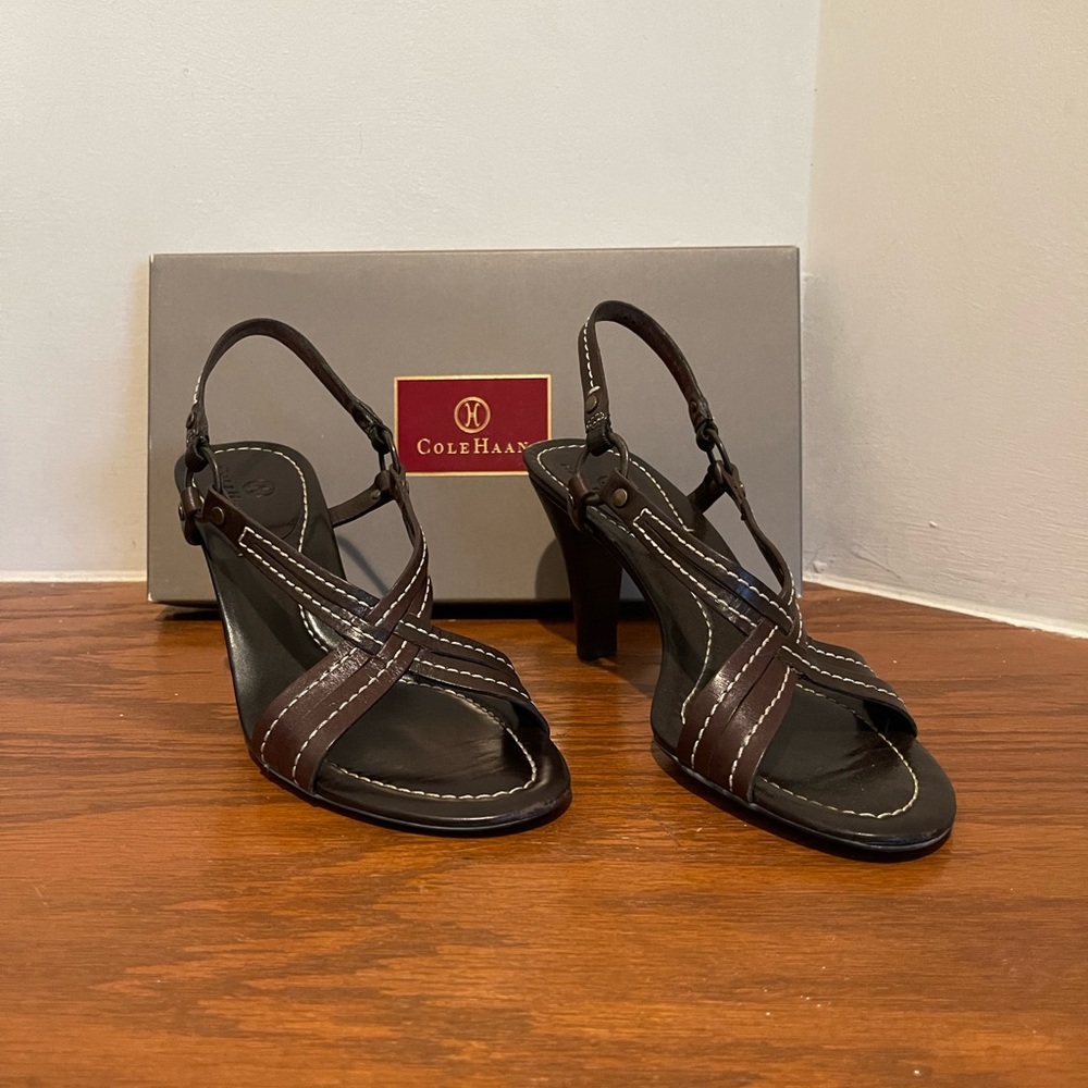 Cole Haan Dark Chocolate Catholic Sandal in great condition.